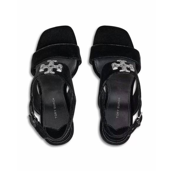NEW TORY BURCH eleanor pave heel sandal in black - Picture 3 of 4